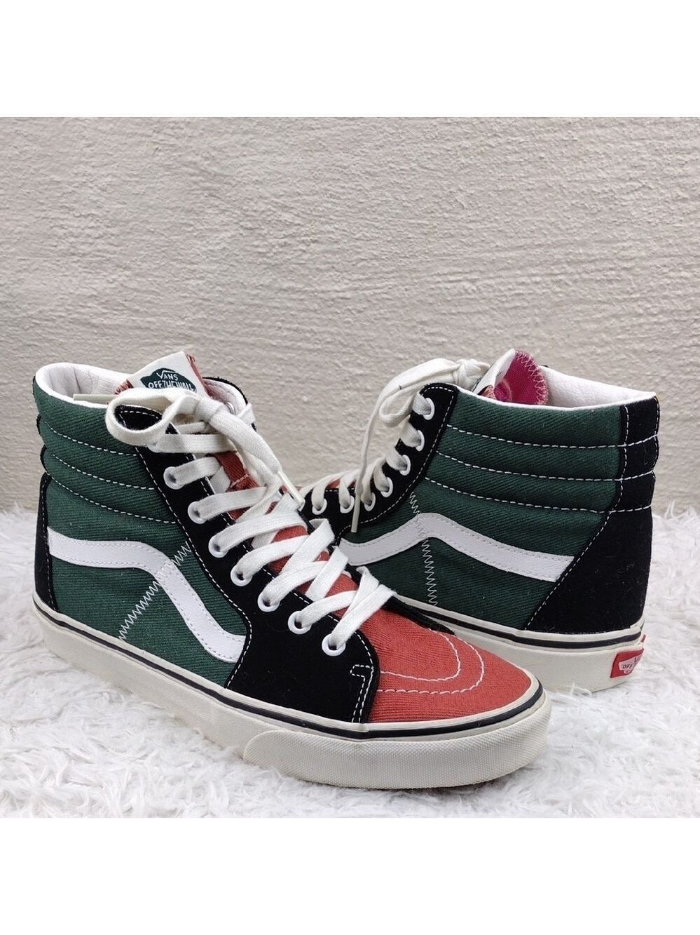Vans Off The Wall Sk8 Unisex Multi Color Block Canvas Lace Up Hightop Sneaker
